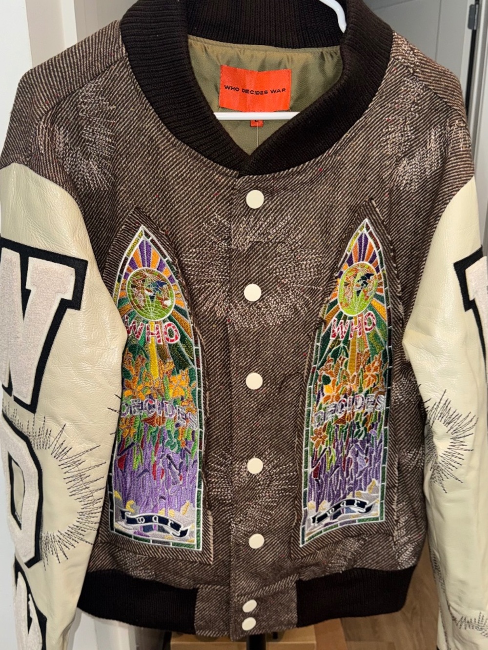 Who Decides War Namesake varsity jacket